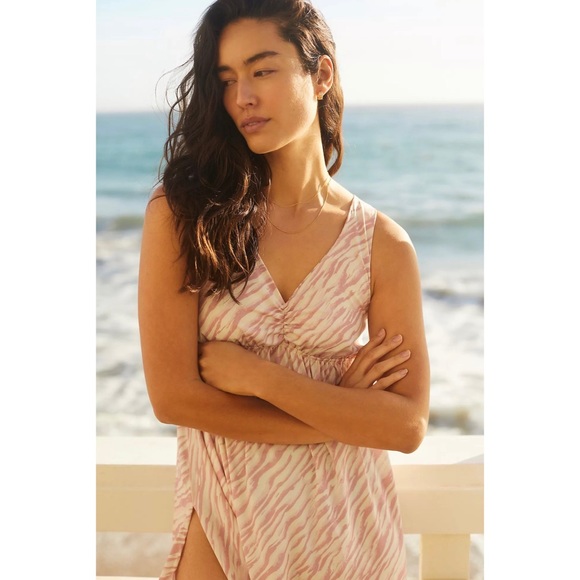 Anthropologie Zebra-Striped Cover-Up Maxi Dress - NWT - M - Picture 4 of 14
